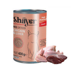 پته- کنسرو مرغ و جگر گربه 400 گرمی شایر(قرمز)