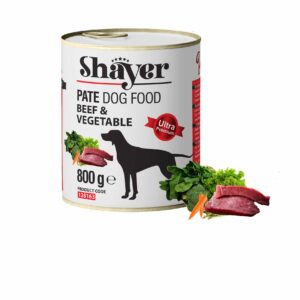 پته- کنسرو گوشت قرمز و سبزیجات سگ 800 گرمی شایر(قرمز)