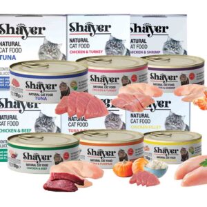 نچرال- پک شش طعم (فیله مرغ.تن ماهی.مرغ و بوقلمون.مرغ و میگو.مرغ و بیف.تن و کدو حلوایی) گربه 110 گرمی