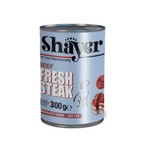 كنسرو استيك گوشت سگ 300 گرمي shayer