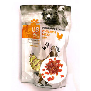 تشویقی سگ تکه ای مرغ و اردک 100گرمی us pet