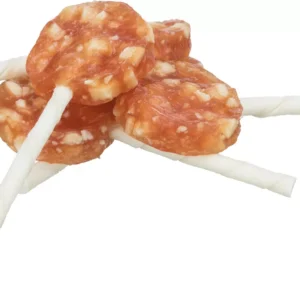 تشویقی مرغ آبنبات چوبی با دانه چیا و گوجی بری 100گرمی us pet