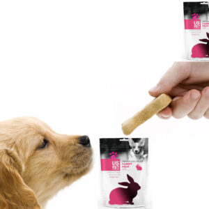 تشویقی سگ بیسکویتی کوچک طعم خرگوش 100گرمی us pet