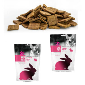 تشویقی سگ تکه ای مرغ و خرگوش100گرمی us pet