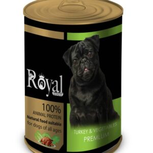 كنسرو مخصوص سگ با طعم بوقلمون و سبزيجات 380 گرمي  Royal coco