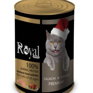 كنسرو مخصوص گربه با طعم سالمون و بوقلمون 380 گرمي  Royal coco