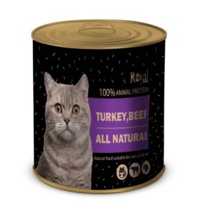 كنسرو پته با طعم بوقلمون و گوساله مخصوص گربه 800 گرمي Royal coco