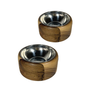 ظرف چوبی دارای کاسه استیل مدل خمره ای سایز بزرگ