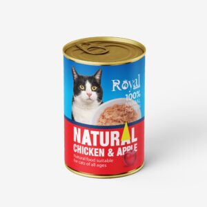 كنسرو نچرال با طعم مرغ و سيب مخصوص گربه 380 گرمي Royal coco