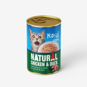 كنسرو نچرال گربه طعم مرغ و اردك 380گرمي royal coco