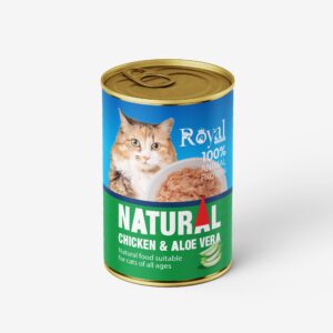 كنسرو نچرال با طعم مرغ و آلوئه ورا مخصوص گربه 380 گرمي Royal coco