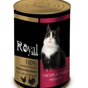 كنسرو مخصوص گربه با طعم مرغ و بوقلمون 380 گرمي  Royal coco