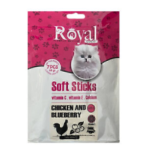 تشويقي مدادي نرم مخصوص گربه 7 عددي طعم مرغ و بلوبري Royal coco